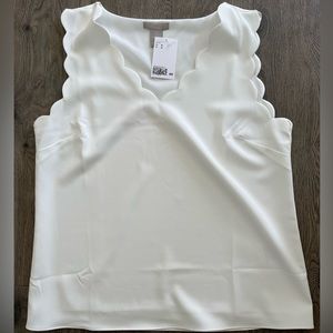 H&M Sleeveless top w/ scallop-edged